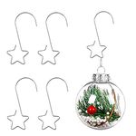 HERZWILD 100pcs Christmas Ornaments Hooks Star-Shaped Tree Hangers Metal Hanging Hooks for Hanging Christmas Tree Decorations (Silber/A)