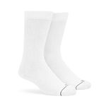 DYNAMOCKS Men's and Women's Bamboo Crew Length Socks (Multicolour, Free Size - UK 7-12) (Bamboo Crew - White - Pack of 1)