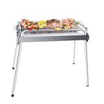 Uten Barbecue Grill, 430 Rustproof Stainless Steel Barbecue Grill, Two Heights Adjustable, Outdoor Charcoal BBQ for 5-10 Persons Family Picnic Garden Terrace Camping Travel Barbecue Party