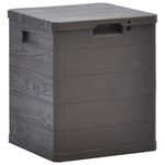 vidaXL Garden Storage Box 90 L Brown - Durable Plastic with Wood Texture Design, Indoor & Outdoor Use, 42.5 x 44 x 50 cm, Lockable