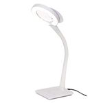 PURElite Magnifying Desk Table LED Lamp, White, Mains Operated