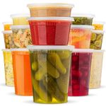 Food Storage Containers With Lids - [15 Pack] - (3 Sizes - 8, 16 & 32 Oz) - Plastic Deli Containers With Lids Variaty Pack - Soup Containers With Airtight Lids - Microwave, Freezer & Dishwasher Safe