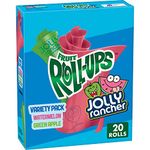 Betty Crocker Variety Pack Fruit Roll-Ups Fruit Flavored Snacks, Jolly Rancher Green Apple & Watermelon, 20 Count