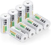 EBL Pack of 8 10000mAh Ni-MH D Cell