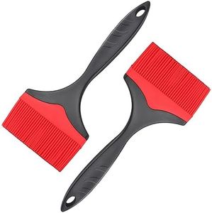 Large Silicone Basting Pastry Brush - Silicone Basting Brush for Grilling,Heat Resistant Brushes Spread Oil Butter Sauce for Cooking Baking BBQ,3.95inch Extra Wide Grill Basting Brush（Red 2）