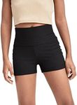 Floerns Girls Dance Shorts Breathable Rib Knit Sporty Running Biker Shorts A Black 13-14Y