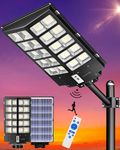 Gefolly SL-3200W Solar Street Lights Outdoor, 256000LM Commercial Parking Lot Light, 6500K Dusk to Dawn Solar Security Flood Lights Motion Sensor Solar Led Lamp for Basketball Court, Road, Playground