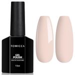 TOMICCA Nude Gel Polish,Beige, 15ML Light Nude Gel Polish Tan Neutral Gel Polish Natural Wheat Color Nails Soak Off U V Gel for Nail Salon at Home