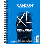 Canson XL Spiral Multi-Media Paper Pad 7 x 10-inch, 60 Sheets, Heavyweight Texture Micro-Perforated True Size, 0, 7" x 10"