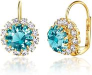 Crystal Flower Earrings For Women | Brazel 18K Gold Plated Crystal Flower Earrings Cubic Zirconia Earrings for Women