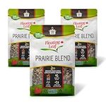 Pack of 3 x 400g Prairie Blend, Brown Rice, Wild Rice, Hulled Millet, and Sprouted French Lentils and Quinoa, Non Gluten, Non-GMO, Kosher and Vegan - Floating Leaf