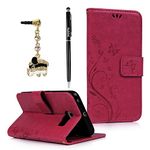 Bad Alink Protective Multi-Colour PU Leather Flip Wallet Case with magnetic clip for Samsung Galaxy S6 Protective Carved Vines Flowers Butterfly Pattern Mobile Phone Protective Case Black/Stylus Pen Capacitive Stylus Pen And Dust Plug Dust Plug