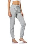 SAFORT 34" Inseam Tall Regular Women 100% Cotton Jogger Pants Casual Sweatpants Tracksuit Bottoms with 3 Pockets, Light Grey L