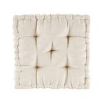 Intelligent Design Azza Poly Chenille Square Floor Pillow Cushion, 20"x20"x5", Ivory