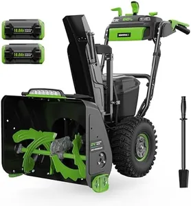60V Self-Propelled 24-Inch Cordless Snow Blower, 20" Intake Height, 200° Adjustable Chute & 0–80° Deflector, Throws up to 50 ft, LED Headlight, (2) 10Ah Batteries & Charger Included