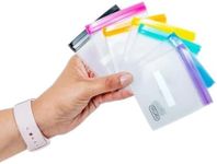 mumi Mini Zipper Pouch Set - 7 Small Clear Bags with Writable Labels - Portable and Practical Organizer for Travel, School, and Work - Secure and Leak-Proof Design, Small Size: 3x3