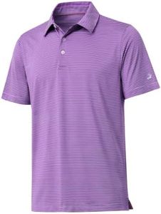 Boys Golf Polo Shirts Short Sleeve Dry Fit Moisture Wicking Casual Sport Striped Golf Shirts for Boys Kids Youth
