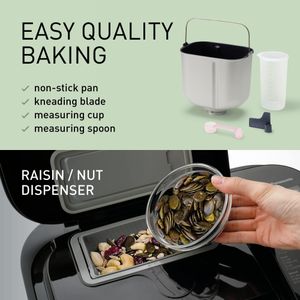 Panasonic Automatic Bread Maker – 30 Programs, Nut Dispenser, Gluten-Free, Black