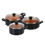 Kreme Deluxe 3mm NonStick Induction Bottom Casserole 2.5 LTR + 3.5 LTR + 4.5 LTR Set of 3 pcs