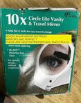 Floxite Circle Lighted and folding Vanity & Travel 10x Mirror (Pack of 1)