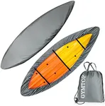 GYMTOP 7.8-18.2ft Waterproof 420D Thickened Kayak Canoe Cover- Outdoor Storage Dust Boat Cover UV Protection Sunblock Shield for Boat/Kayak/Canoe(Suitable for 9.3-10.7ft Kayak, Gray(420D Thickened))