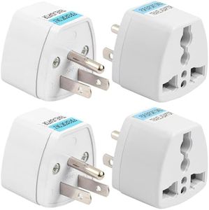 Canada Universal Travel Plug Adapter, 4 pc, UK India European to US Adapter, US Plug Adapter, US Travel Adapter, Plug Converter, Universal Travel Adapter(Gray)