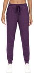 HAOMEILI Women's Active Yoga Sweatpants Workout Joggers Pants Cotton Lounge Sweat Pants with Pockets（M Purple）