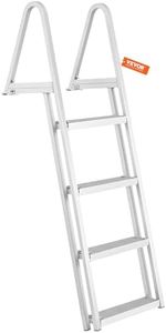 VEVOR Removable Dock Ladder 4 Steps, 350 lbs Load Capacity, Pontoon Boat Ladder with 4'' Wide Step & Nonslip Design for Ship/Lake/Pool/Marine Boarding