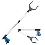 Reacher Grabber Tool Pickup Tool Reaching Assist Tool for Trash Pick Up,Nabber,Litter Picker,82cm Foldable Grabber Reacher for Elderly,Lightweight Extra Long Handy Trash Claw Grabber,Arm Extension