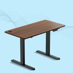 ErgoSmart by The Sleep Company - Adjustable Desk | Sit-Stand Ergonomic Table | Electric Height Adjustable Desk for Laptop | WFH Desk with Memory Preset Controller | 1600 x 700 Top | Wooden Color