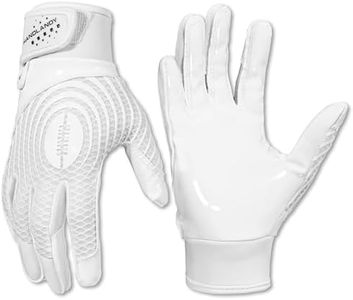 HANDLANDY Football Gloves, Super Grip Men's Receiver Gloves Best Gift for Men and Women (Cream White, Adult Small)