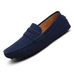 DADAWEN Men's Classic Suede Penny Loafers Moccasins Slip On Driving Shoes Dark Blue 5 UK