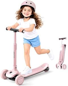 BEIESTATE 3 Wheel Scooter for Kids 3-18,4 Adjustable Heights, Innovative Lean-to-Steer Lock Switch for Balance, No Assembly, Foldable, 3 LED Wheels, 200+ lb Load for Family Bonding,Premium Engineering