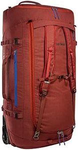 Tatonka Trolley Duffle Roller 140 L - Faltbare Reisetasche mit Rollen und Rucksackfunktion - in eigener Deckeltasche verstaubar - 140 Liter Volumen, Tango Red, City