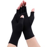 Gebell Rheumatoid Arthritis Gloves - Compression Gloves Fingerless Joint Pain Relief Hand Mitten Warmth Gloves Carpal, M, Black a