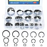 Glarks 150-Pieces 15 Size Metric Alloy Steel Internal Circlips Snap Retaining Ring Assortment Kit