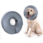 Inflatable Dog Collars for After Surgery - Inflatable Pet Collar for Dogs and Cats - Sizes XS, S, M, L, XL - Dog Donut Inflatable Collar (Grey M)