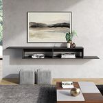 FITUEYES Floating TV Stand Shelf 70 inch- Wall Mounted Entertainment Center Media Console Component Under TV for 65/70/75/80 Inch TVs, Black, 70"