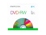 Memorex - 5 x DVD-RW - 4.7 GB ( 120min ) 4x - slim jewel case - storage media