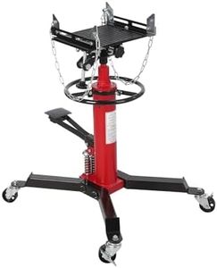 GarveeTech Transmission Jack, (3/5 Ton) 1322 Lbs Capacity 2 Stage Adjustable Hydraulic Telescopic Transmission Jack with Foot Pedal, 33.5"-69" High Lift, Garage/Shop Lift Hoist, Red