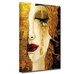 ZHONGYUTONG Wall Art Abstract Gustav Klimt Tear Oil Painting Print On Canvas Famous Posters And Prints Picture For Living Room Home Decoration (28''x42'' (70x105cm)), Black