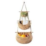 Hanging Fruit Basket, Handmade 3 Ti