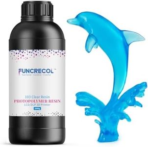 FUNCRECOL 3D Printer Resin Clear, High Transparent Fast UV-Curing 405nm 3D Resin for LCD/DLP/MSLA Resin 3D Printer, Low Odor High Precision 3D Printing Resin Clear Blue 1000G