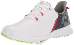 FootJoy Men's Fj Fuel Golf Shoe, White/Navy/Red, 10