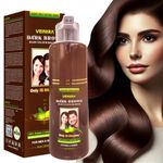 "VEINIRA Herbal Quick Hair Colour Shampoo: Effortless Instant Dye for Men and Women, 100% Natural Ingredients, No Ammonia, No Skin Stains, Speedy Application - 200ml (Dark brown)
