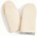 Caraway Linen Oven Mitts - 100% Organic Cotton Oven Mitt - Double-Layer & Stain-Resistant Stitching - Safe Handling of Hot Kitchenware - Set of 2 - Cream