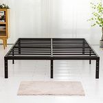 Wulanos Full Size Bed Frame, Heavy Duty Metal Frames with Steel Slats Support, No Box Spring Needed, 14 Inch High Metal Platform Bed Frames with Storage, Non-Slip and Noise-Free, Black (Full)