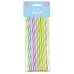 LND Gifts Plastic Straws Drinking - Friendly Pack of 20 Colourful Neon Straws Drinking Plastic, 20cm Straws Reusable, Party Straws, Straws for Juice, Cocktail Straws