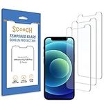 Scooch Screen Protector for iPhone 12 / iPhone 12 Pro [3-Pack] Premium 9H Tempered Glass, Anti-Scratch, Anti-Fingerprint, Impact Resistant, Case-Friendly, HD Clarity, Screen Protector 12 (6.1")