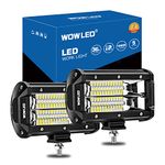 WOWLED LED Work Light Bars, 2x 5 Inch 36W 10800Lumens Two Rows Upgrade Off Road Lights Light Bar, IP67 Offroad Driving Lamp Bar for Car Camp Truck UTE 4x4 12V 24V